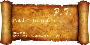 Pakó Tulipán névjegykártya